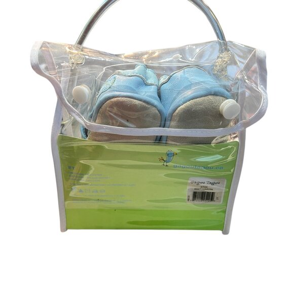 Gagou Tagou Baby Booties Slippers Size 2T Blue Happy Face Design NWT Playful - Picture 3 of 3